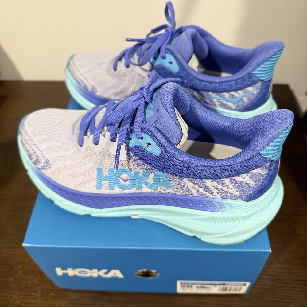 Hoka One Challenger 7 Ether/Cosmos Shoes Womens Trail Running Hiking W Box/6B
